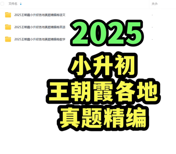2025版王朝霞小升初(数语英)《各地真题精编卷》-1 2025版王朝霞小升初(数语英)《各地真题精编卷》