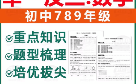 2025《初中数学•举一反三系列》暑假预习用 7-9年级上下册(人教)